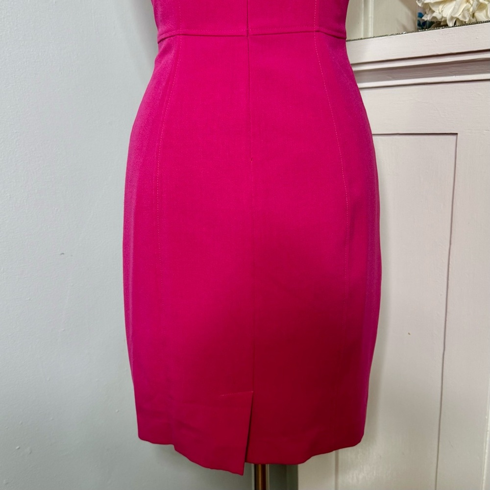 Calvin Klein Pink Sheath Dress Floral Scoop Neckline Size 4 - Picture 7 of 9